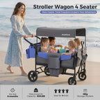 Momfann 2-Seater All-Terrain Stroller Wagon for Kids four-seat beach stroller wagon with canopy, momfann 2 seater folding stroller wagon, Momfann, Shopify Collective.