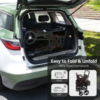 Momfann 2-Seater All-Terrain Stroller Wagon for Kids folded inside an SUV, demonstrating compact momfann 2 seater folding stroller wagon design, Momfann, Shopify Collective.
