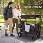 Momfann 2-Seater All-Terrain Stroller Wagon for Kids in plum used outdoors with children, momfann 2 seater folding stroller wagon, Momfann, Shopify Collective.