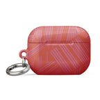 Closed rear view of the patterned Case for AirPods® with metal carabiner attached at the side; protective airpods gen 2 case with carabiner.