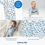 Blueberry Bamboo Baby Pajamas – Zipper Footie