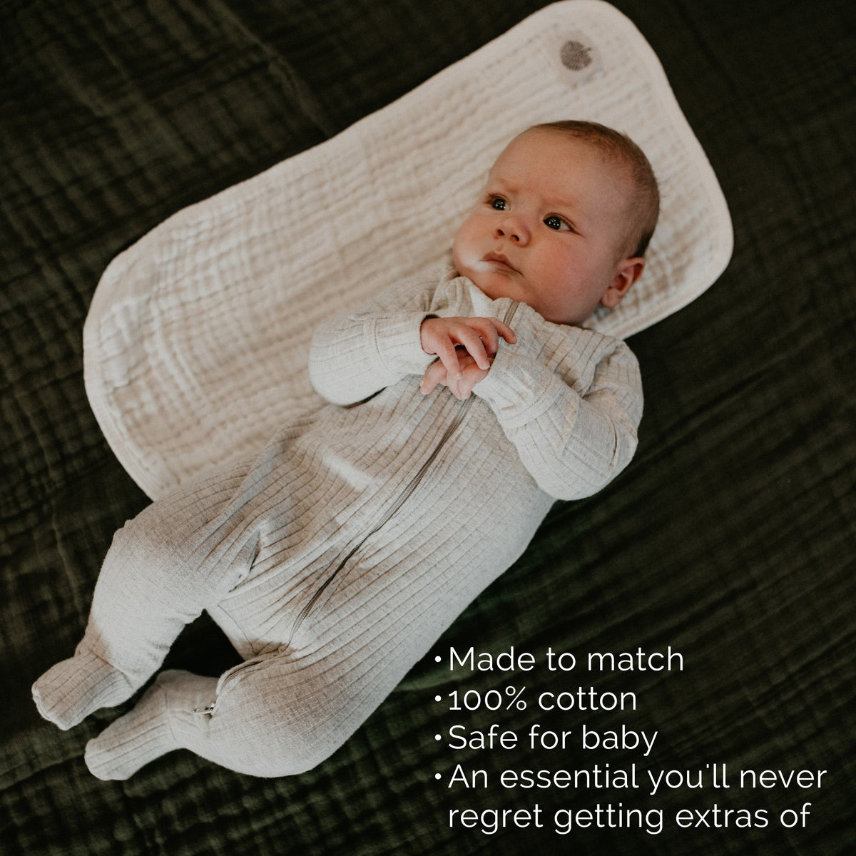 Butterfly Set - Muslin Burp Cloths (4 Pack) absorbent burp cloths for under 2, placed beneath a newborn for gentle everyday protection.
