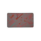 Anti-Slip Desk Mat - Smooth 100% Polyester with Durable Hemmed Edges and Natural Rubber Base, compact red and gray geometric gaming desk mat