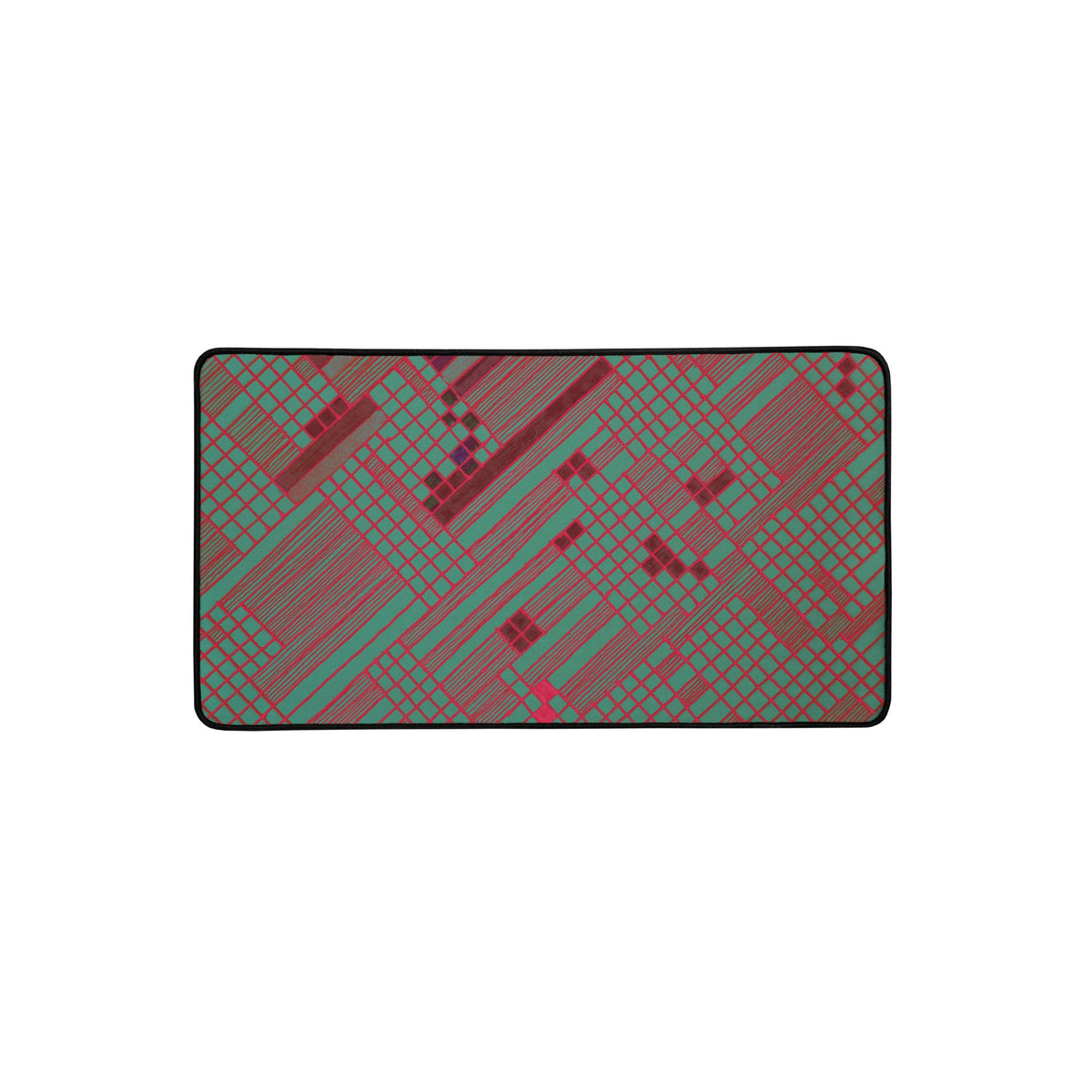 Colorful polyester desk mat showcasing a distinctive geometric pattern. Ideal for enhancing your desk aesthetics, this polyester desk mat combines functionality with elegance.
