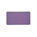 Elegant large desk mat in a vibrant purple hue with diamond motifs, designed to elevate your desk setup.