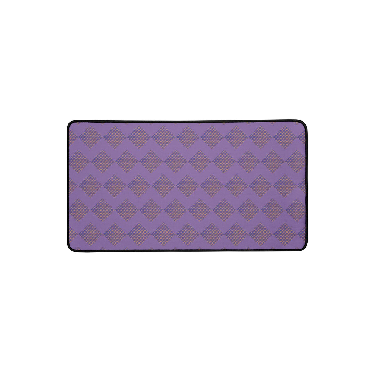 Elegant large desk mat in a vibrant purple hue with diamond motifs, designed to elevate your desk setup.