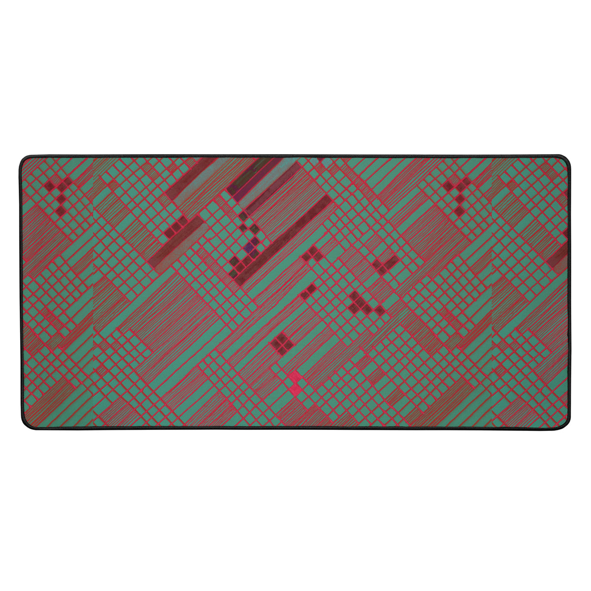 Vibrant desk mat featuring a unique pattern, made of 100% polyester. Perfect for keeping your workspace stylish and organized, this polyester desk mat offers durability with anti-slip backing.