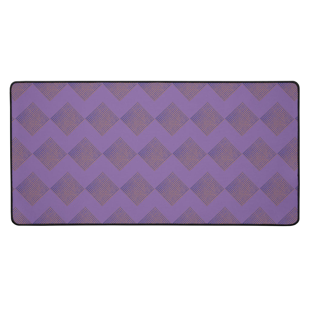 Large desk mat featuring a stylish purple design with diamond patterns, perfect for enhancing your workspace.