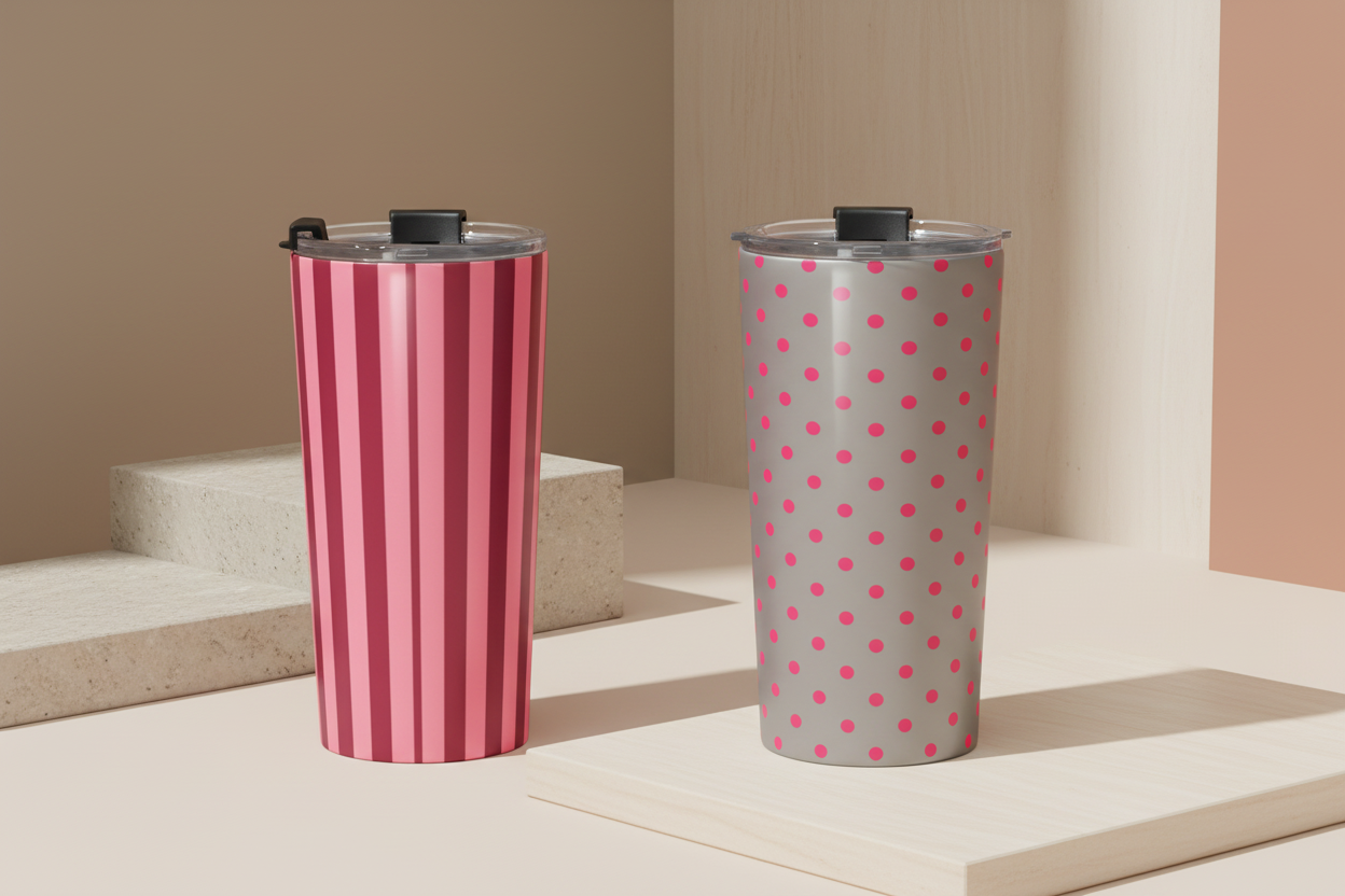 Hero Banner – Striped & Polka Dot Tumblers