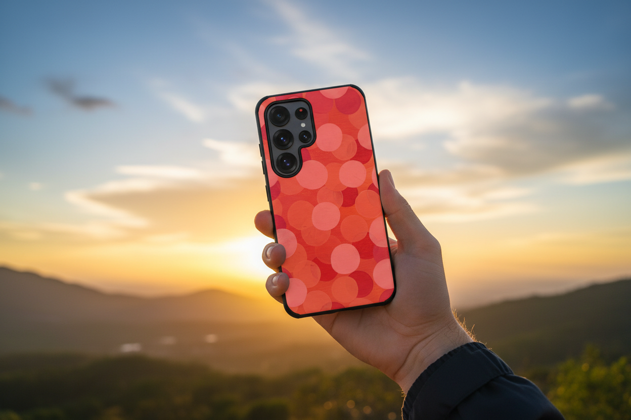 Samsung Coral Eclipse Hero - Hand Holding Phone Outdoors