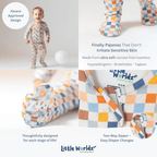 Multi Checkered Bamboo Baby Pajamas – Zipper Footie